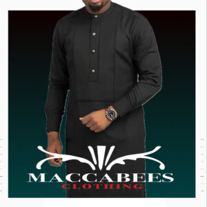 2XL Black Button Down Thobe Set
