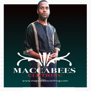 Maccabees Black Pinstriped Thobe Size 48